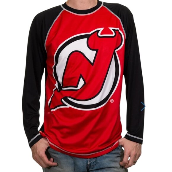 New Jersey Devils Long Sleeve Performance Active Wear Rash Guard Shirt XXL - Picture 2 of 10